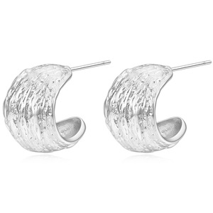 Pendientes geométricos de acero de 19 mm, acero dorado y titanio para mujer, joyería de moda - Product Image 5
