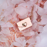 Collier pendentif personnalisé en acier inoxydable, gravé, amour, cœur, enveloppe, serrure, nouveau design
