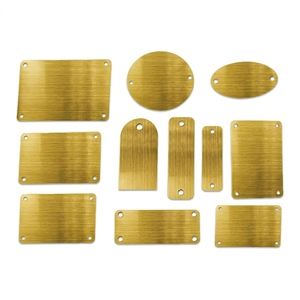 Placa de Identificación Metálica Personalizada, Etiquetas de Identificación para Equipos Grabadas con Láser en Acero Inoxidable y Latón, Señales de Seguridad Industriales con Orificios - Product Image 1