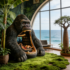 लक्जरी गोरिल्ला थीम सोफे बिस्तर होटल लॉबी फर्नीचर इंटरैक्टिव अंडरवाटर व्यू लिविंग रूम रीक्लीयर आधुनिक रचनात्मक कला सोफे - Product Image 3