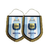 Mini drapeau et fanions de football à impression personnalisée avec frange Mini drapeaux d'échange de club de football double face de haute qualité