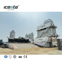 Machine à glace industrielle ICESTA 30t à plaques, en acier inoxydable, longue durée de vie, avec système de stockage et de distribution automatique de la glace
