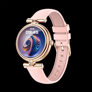 Montre connectée de luxe pour femme Drioshipping, écran 1,09 pouce, surveillance de la santé, appels Bluetooth, étanche IP68, acier, silicone, métal - Product Image 4