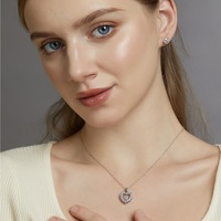 Collier pendentif cœur torsadé en argent sterling S925, couleur D, VVS1, moissanite, plaqué rhodium, sans nickel, certifié GRA, pour femmes