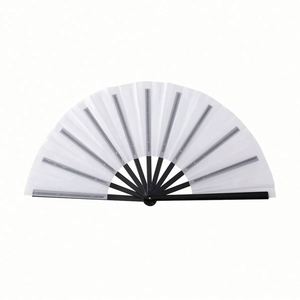Abanico de Mano Grande de Plástico Tallado de 13 Pulgadas con Impresión Personalizada de Tela y Logotipo, Ideal para Baile y Halloween - Product Image 5