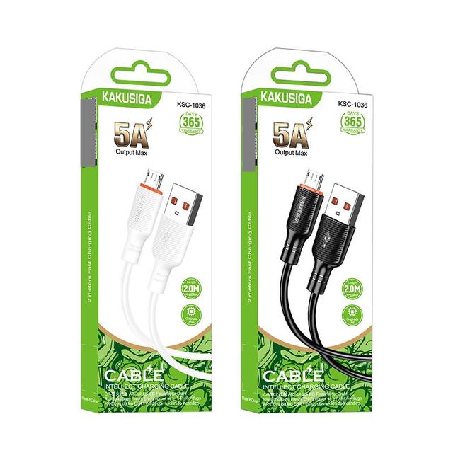 KAKUSIGA 2M USB to Micro USB Charging Cable, 5A Fast Charge & Data Transmission TPE Cable for Phones & Tablets