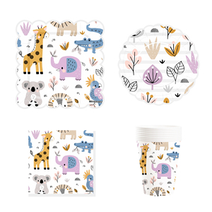Juego de Vajilla Desechable con Diseño de Animales de Dibujos Animados para Niños DAMAI, Platos de Papel, Kit de Vajilla para Fiestas de Cumpleaños Infantiles - Product Image 6