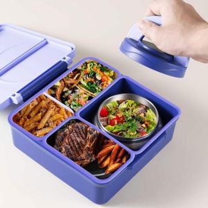 <b>Plastic</b> Insulated Bento Lunch <b>Box</b> for Kids with Leak Proof Vacuum Insulated Food Jar - Product Image 1