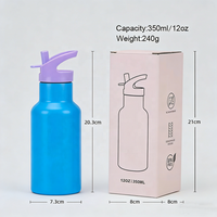 Termo Infantil Personalizado con Logotipo, 350 ml, 12 oz, de Acero Inoxidable, con Asa y Tapa