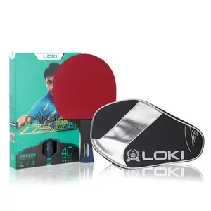 Racchette da ping-pong LOKI a 4 stelle due brufoli in gomma con manico lungo o corto in carbonio all'ingrosso