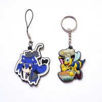 Porte-clés promotionnel en PVC avec avatar d'anime mignon, personnage de dessin animé personnalisé, personnage Moe, porte-clés en caoutchouc, cadeau d'affaires