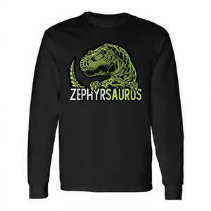 T-shirt à manches longues personnalisé Zephyr Saurus avec nom de dinosaure T-Rex, t-shirt promotionnel personnalisable - Product Image 3