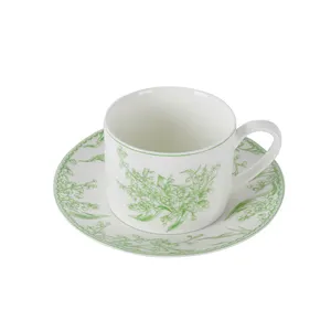Custom Porcelain English Tea Cup Saucers Ceramic Porcelain Luxury European Turkish Porcelain Mugs Coffee Cups