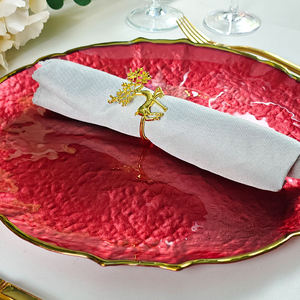 Assiettes <span class=keywords><strong>de</strong></span> présentation en <span class=keywords><strong>verre</strong></span> transparent <span class=keywords><strong>de</strong></span> 13 pouces pour événements <span class=keywords><strong>de</strong></span> mariage, élégantes sous-assiettes, nouvelles assiettes <span class=keywords><strong>de</strong></span> présentation fantaisie avec bordure dorée perlée - Product Image 4