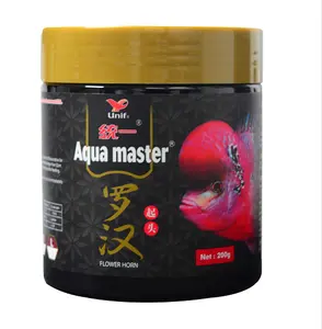 Aqua master，Flowerhorn鱼食，前额丰满，高蛋白和虾青素-200g (M)