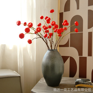 Yihua Floral Art - Ramo de Calabazas Artificiales Mini, 6 Cabezas, Color Naranja Rojizo, Flor de Seda, Decoración del Hogar, Estilo Moderno y Sencillo - Product Image 4