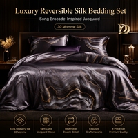 Parure de lit 100% soie, housse de couette de luxe teinte en fil, décoration intérieure toutes saisons