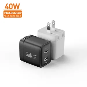 Trending Hot Products 20Watt 40W Rotating Home Adaptive Fast Charging High Quality Wall Charger Portable Dual Usb Chargers