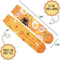 Chaussettes mi-mollet unisexes en coton respirant, personnalisées et sur mesure, pour la restauration rapide (type boîte de nouilles)