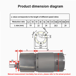 JGB37-555 Planetary Gear Reduction DC <strong>Motor</strong> 37mm 12V-24V 6-800RPM Permanent Magnet High Torque 70KG Smart Home Fan <strong>Mini</strong> <strong>Motor</strong> - Product Image 6