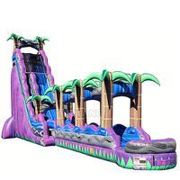 Glissière d'eau gonflable géante commerciale bon marché pour adulte/glissière humide de piscine gonflable pour parc d'attractions