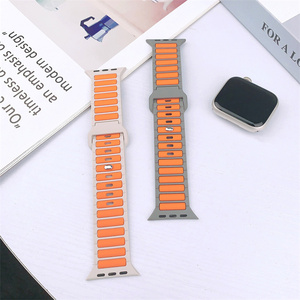 Double Silicone Ocean Watch band <b>strap</b> Carved Rubber For Apple ultra 49 46 45 42 40 mm Series Wristband Stripes <b>Adjustable</b> NEW - Product Image 6