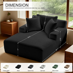 Set Sofa Sofa korduroi tiga kursi Modular kualitas tinggi lapis kain bergaris tebal Amerika kustom untuk apartemen - Product Image 5