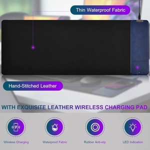 Tùy chỉnh bàn Mat chuột Pad không dây sạc không dây phí chuột Pad RGB thăng hoa PC da chuột bàn Pad cổ tay cho văn phòng - Product Image 2