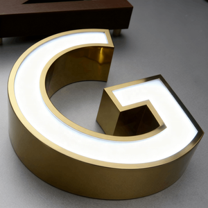 Ustom-señal de pared Ed igns etter etal crycrylic OGO Gold, señal de pared de negocios frontlit channel, caja de luz impermeable - Product Image 1