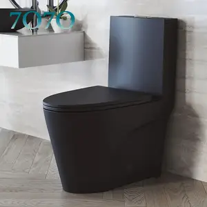 Hot Sale Black 1 Piece Toilet Ceramic Bathroom Sanitary Ware Toilet Set Siphonic Vaso Sanitario Water Closet