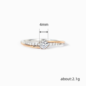 Anello Geometrico Bicolore Stile Minimalista per Donne - Product Image 5