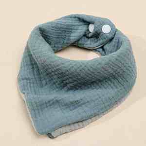 Baberos de Algodón para Bebé Súper Suaves, Color Puro, Seis Capas de Gasa, Forma de U, Baberos Bandana para Bebé, Venta Caliente Personalizada - Product Image 3