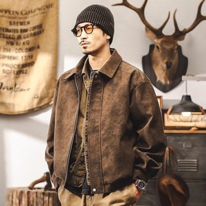 Chaqueta de Cuero Sintético Estilo Retro Americano para Hombre, Chaqueta de Motociclista de Moda, Marca Moderna, Estilo Tough Guy, Nuevo Modelo 2025, Plagianist, Guapo - Product Image 1