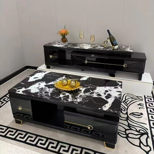 Juego de Mesa de <span class=keywords><strong>Centro</strong></span> Cuadrada de Madera para Sala de Estar, Diseño Moderno de Fábrica, Mesa de Café para el Hogar - Product Image 1