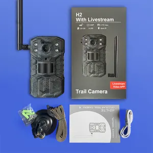 JerderFo Ucon H2 H6 cellulaire 4g Lte caméra de chasse au cerf longue durée de vie de la batterie caméra de jeu caméra de piste faune sans lueur panneau solaire