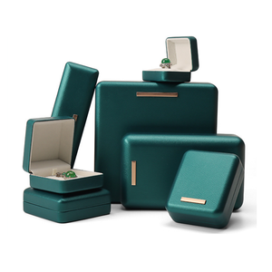 Factory Direct Sale Jewelry Packing <strong>Box</strong> with Pu Leather Customize logo <strong>Display</strong> <strong>Luxury</strong> Dark Green Metal Jewelry <strong>Box</strong> - Product Image 1