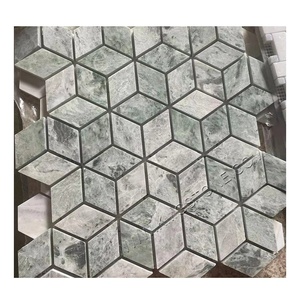 Mosaico de Vidrio Hexagonal Verde <span class=keywords><strong>Caribe</strong></span>, Mosaico de Parquet Clásico Moderno, 300x300mm, para <span class=keywords><strong>Piscina</strong></span>, Cocina, Revestimiento - Product Image 1