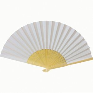 Éventail pliant en bambou peint personnalisé chinois 2023, cadeau écologique pour mariage avec sac en organza - Product Image 3