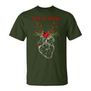 Camiseta Let It Flow Heart Christmas Nurse para mujer - Product Image 1
