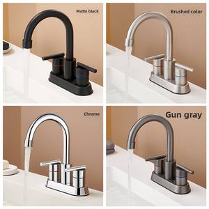 Robinet de lavabo à double trou à l'ancienne en acier inoxydable 304 Lavabo chaud et froid avec noyau de valve en céramique pour salles de bain - Product Image 2