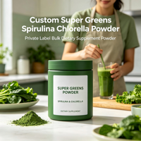 Poudre de Super Aliments Verts Mélange de Spiruline et de Chlorelle Nutrition Végétale pour Adultes Sans Conservateurs Sans Sucrose |   Poudre de complément alimentaire en vrac