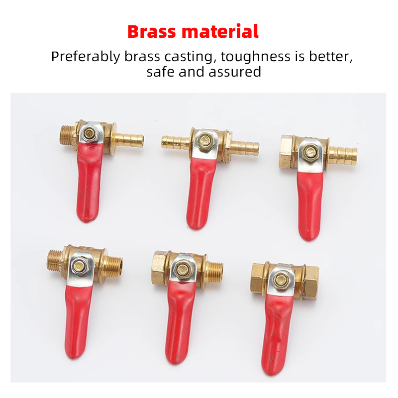Baota Pneumatic Copper Ball Valve with Red Handle Small Valve