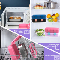 Boîte à lunch bento pour enfants, sans BPA, de qualité alimentaire, compartiments, à emporter, étanche, pour l'école