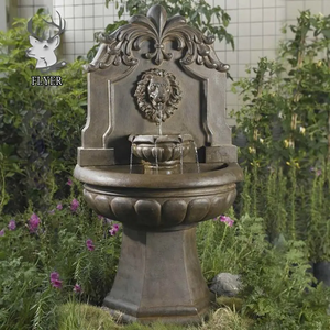 Fonte de bronze para parede, fonte de água clássica para pátio, cabeça de leão, metal, cachoeira, para áreas externas - Product Image 5