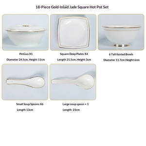 Service de table en céramique Jingdezhen pour hôtel, vaisselle en porcelaine fine, assiettes, plats, service de table en céramique Phnom Penh, bols en céramique - Product Image 6