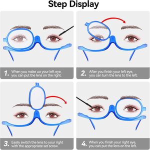 Magnifying <b>Glasses</b> Rotating Makeup <b>Reading</b> <b>Glasses</b> Anti Blue Light Make-up Presbyopic Eyeglasses Diopter +1.0 +<b>1.5</b> +2.0 to +4.0 - Product Image 5
