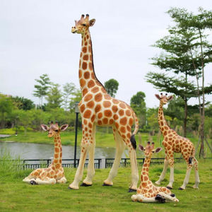 Estatua de resina de fibra de vidrio para decoración navideña, escultura de jirafa con luz LED con motivo de Animal - Product Image 6