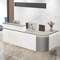 Bureau de réception moderne de luxe en bois blanc, idéal pour les bureaux commerciaux et les supermarchés - Offre spéciale