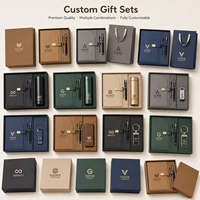 Set de Regalo de Cuaderno de Cuero PU A5 de Lujo con Bolígrafo Metálico, Set de Papelería Ejecutiva para Empresas