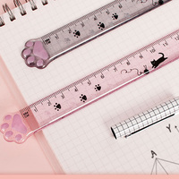Règle droite au design patte de chat mignon, fonction de mesure et de dessin, cadeau de rentrée scolaire pour étudiants